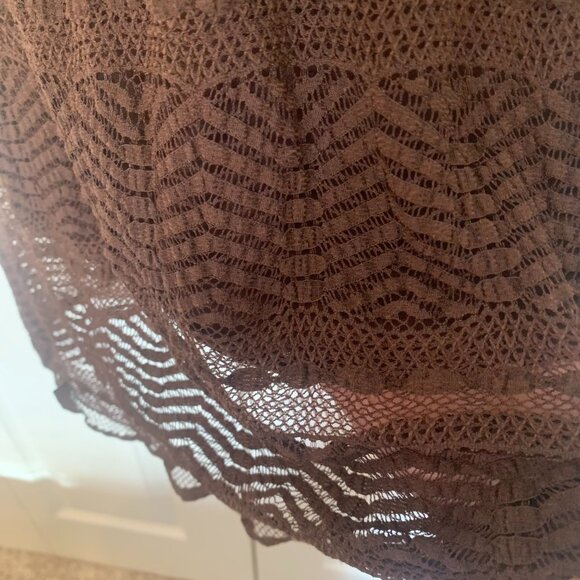 Rabbit Rabbit Rabbit Designs Brown Lace Lined Maxi Dress Size 8 - Picture 11 of 11